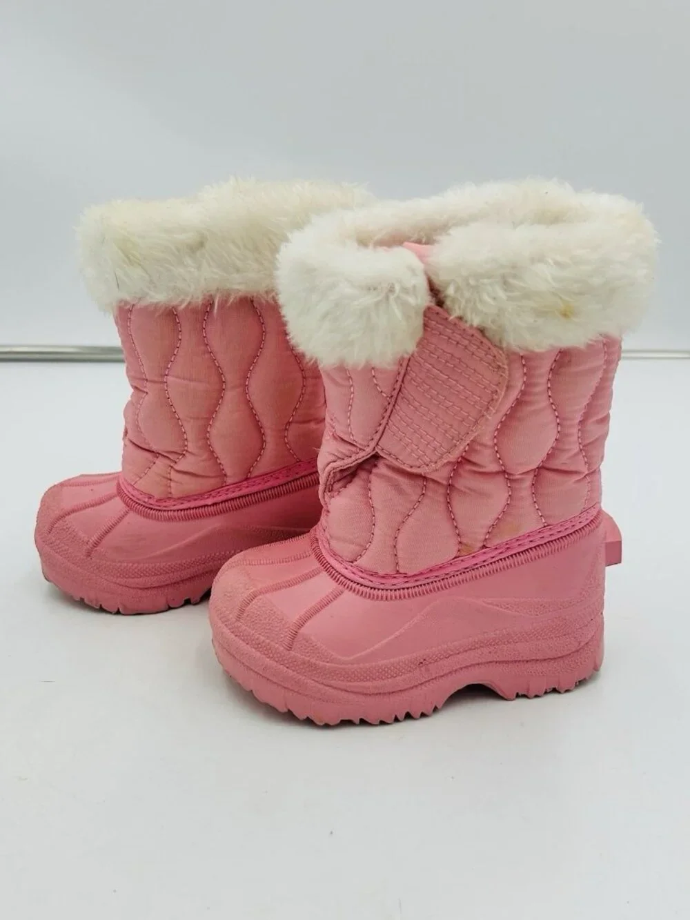 Toddler Pink Snow Boots Size 5 Pull On Insulated Sherpa Lined